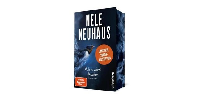 Buchcover des Krimi: Alles wird Asche von Nele Neuhaus, Spiegel Bestseller Platz 1, Limitierte Sonderausstattung