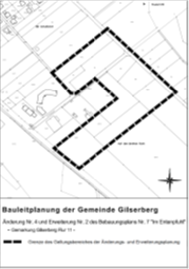 Auf dem Foto ist die 4. Änderung und 2. Erweiterung des Bebauungsplanes Nr. 7 „Im Entenpfuhl“ im Ortsteil Gilserberg zu sehen.
