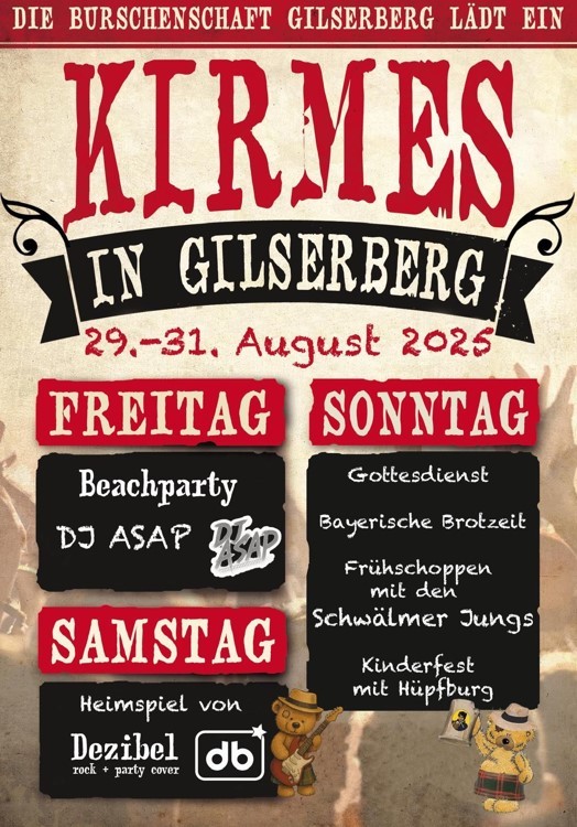 Plakat Burschenschaft Gilserberg, Informationen im Text