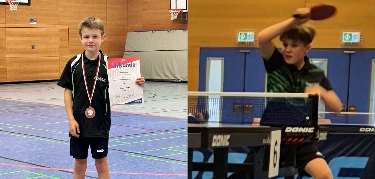 Auf dem Bild die beiden erfolgreichen Teilnehmer der Bezirksendrangliste in Marburg Johann Lecher (links) und Lennard Nebe (rechts) Bild: Thorsten Nebe