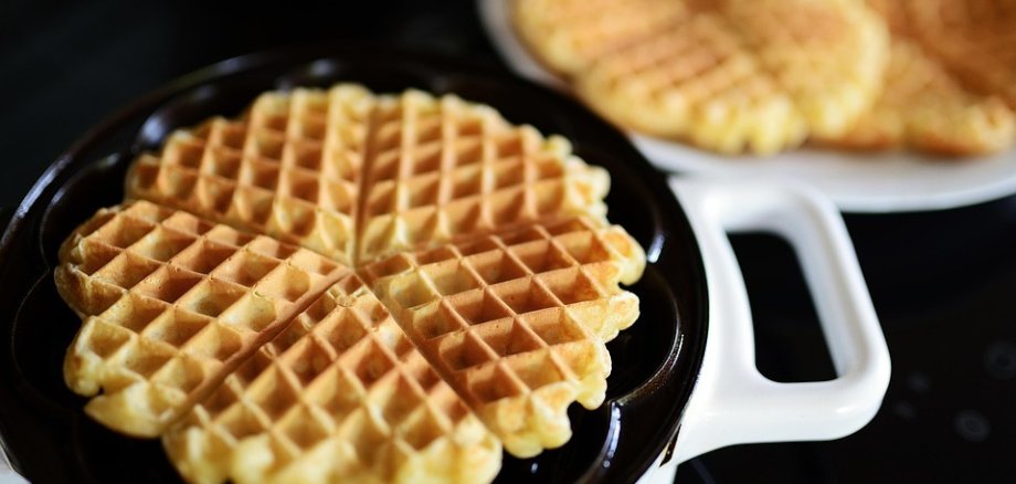 Ein Bild von Waffeln im Waffeleisen