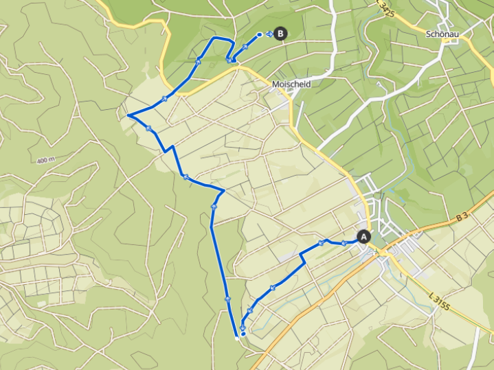 Karte mit Route des 12. Gilserberger Grenzganges