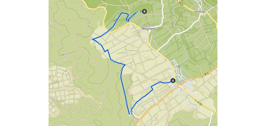 Karte mit Route des 12. Gilserberger Grenzganges