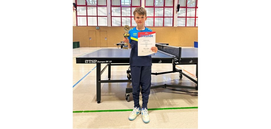 Hier, Johann Lecher, der sich als Zweiter bei den Bezirksjahrgangsmeisterschaften für die hessischen Jahrgangsmeisterschaften qualifizierte.