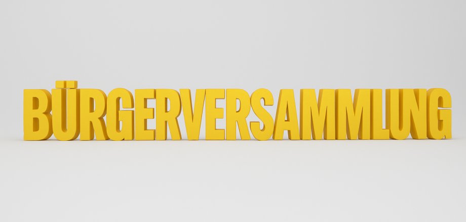 das Wort Bürgerversammlung wird in 3D abgebildet