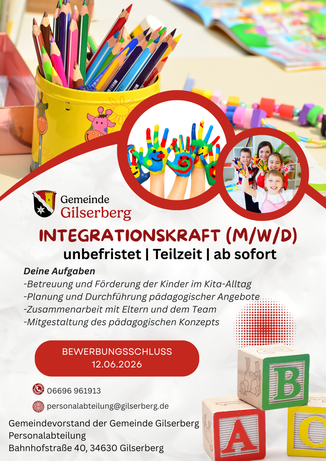Stellenausschreibung Erzieher m/w/d
