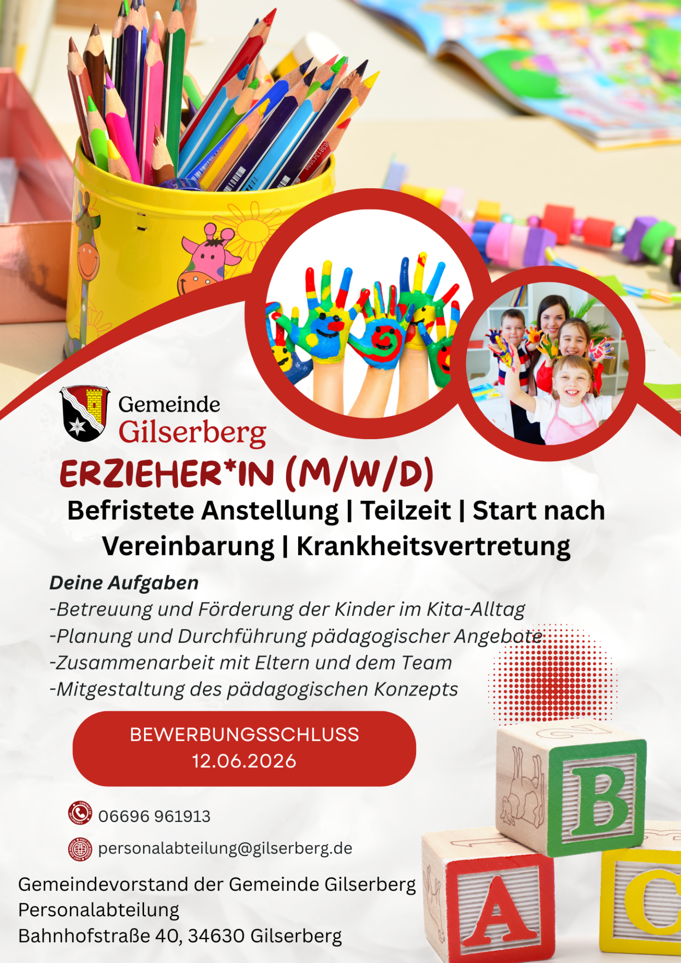 Stellenausschreibung Erzieher m/w/d