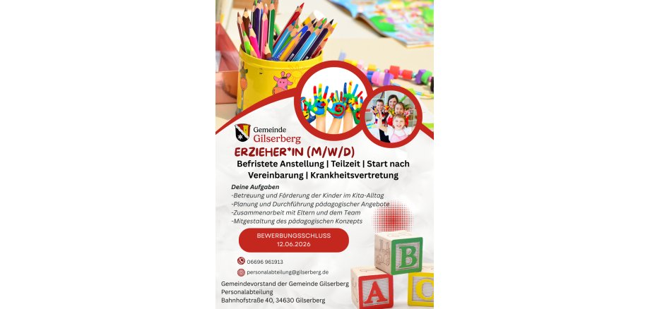 Erzieher*in m/w/d befristet - 1 Stellenausschreibung Erzieher m/w/d